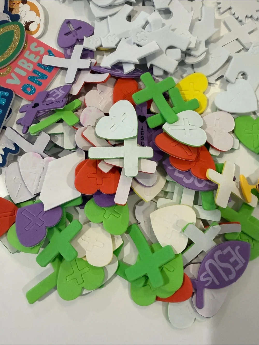 Large collection of Christian foam stickers